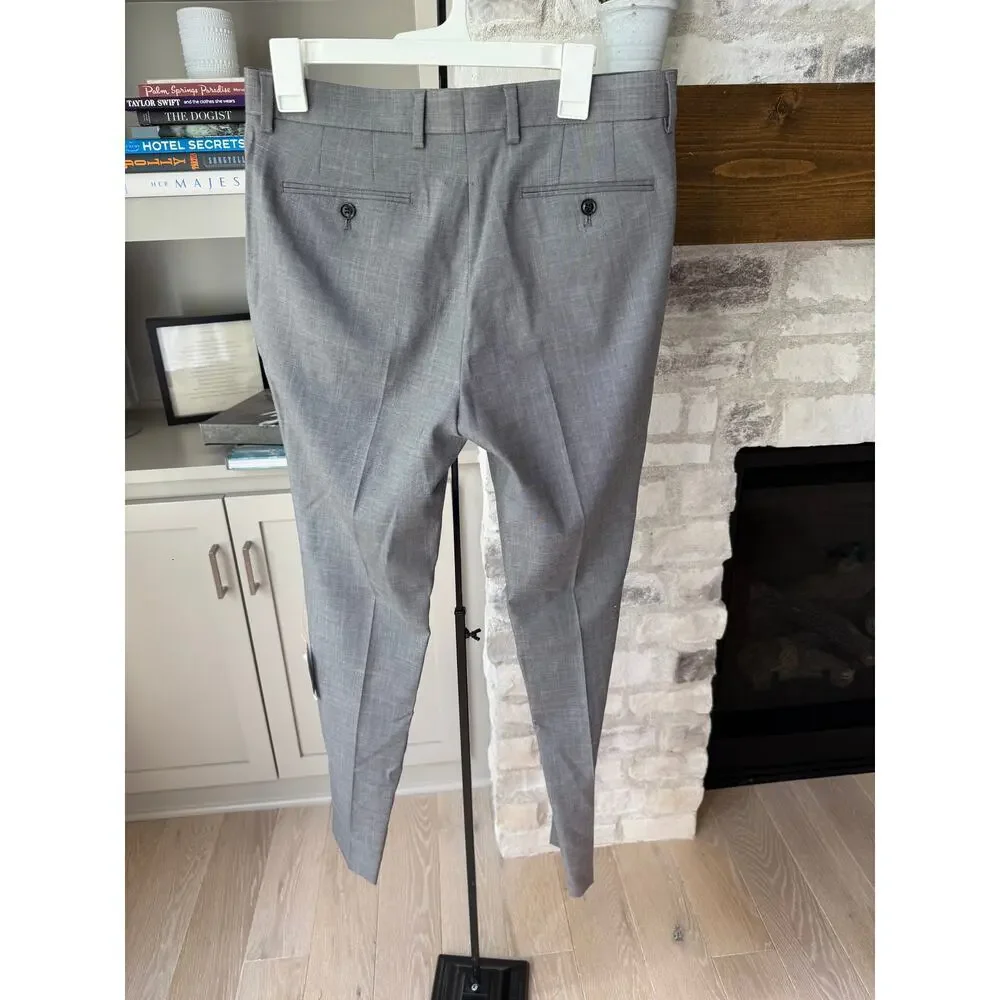 Topman Men's Gray Slim Fit Trousers Size 32
